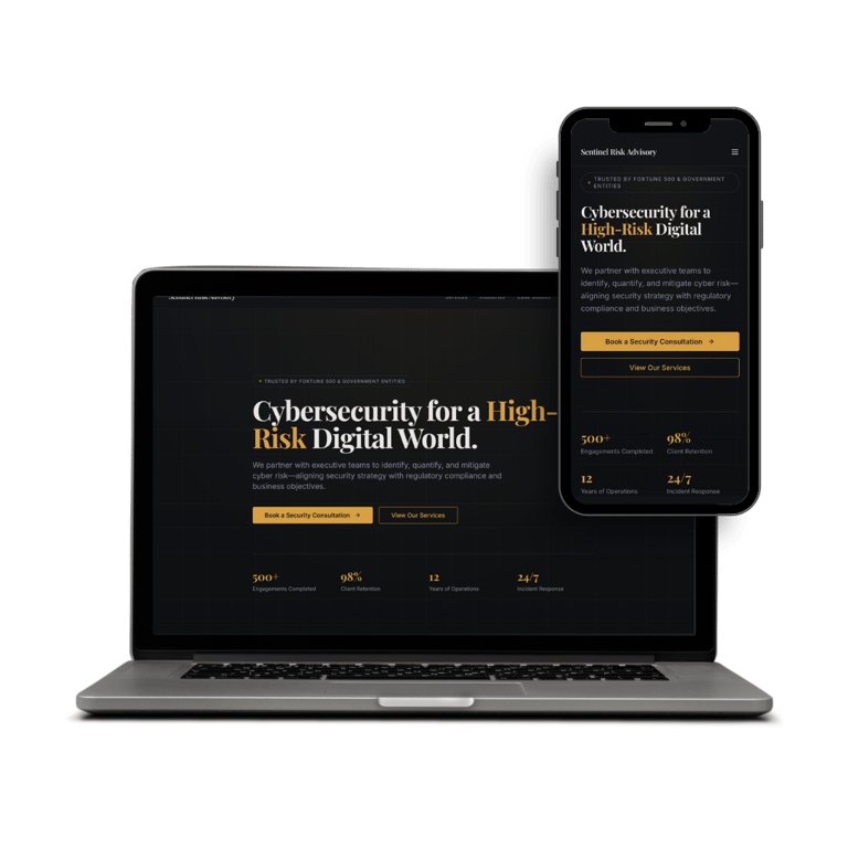 Sentinel Risk Advisory Cybersecurity website